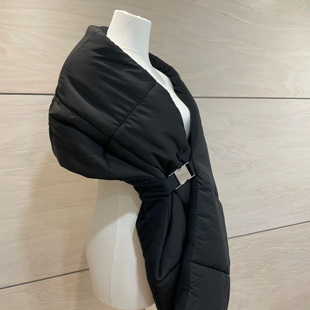 Zara Black Puffer Wrap Jacket - Picture 2 of 5